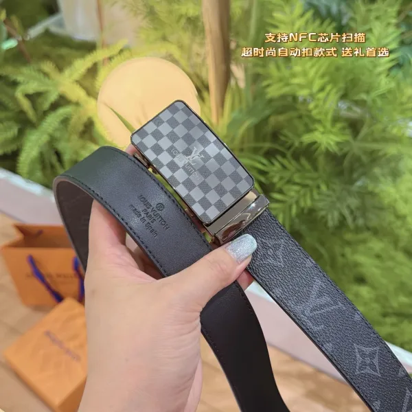 Louis Vuitton Damier Graphite Automatic Buckle Belt Black - 53
