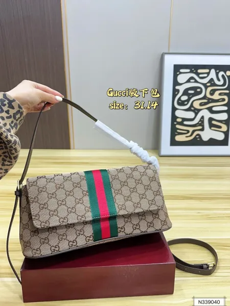 Gucci GG Marmont Mini Shoulder Bag Dark Gray Monogram Canvas - 3