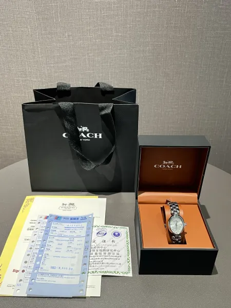 Coach Watch with Crystal-Embellished Bracelet Silver-Tone Oval Dial Watch Watches - 1