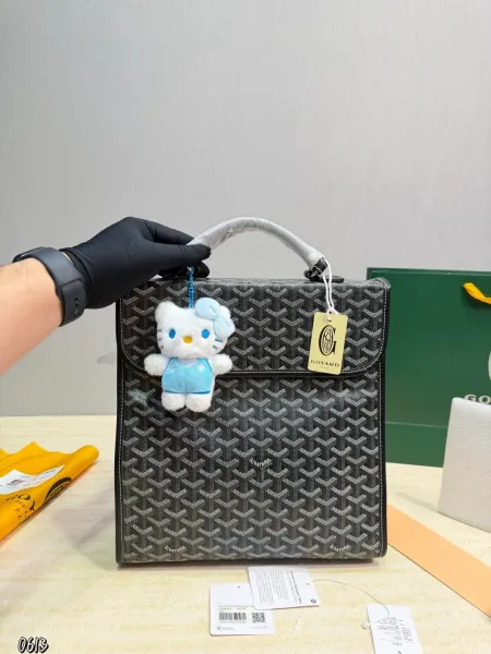 Goyard x Sanrio Hello Kitty Saint-Louis Tote Black Canvas Handbag - 1
