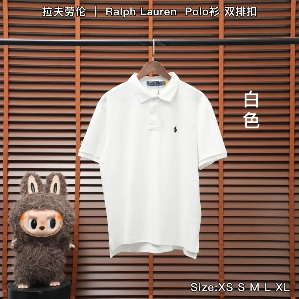 Ralph Lauren Polo Shirt Double-Button Charcoal Gray Polo Tops Polo - 4