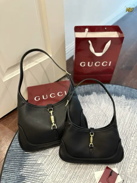 Gucci Jackie 1961 Small and Medium Black Leather Hobo Bags Shoulder Bags - 1