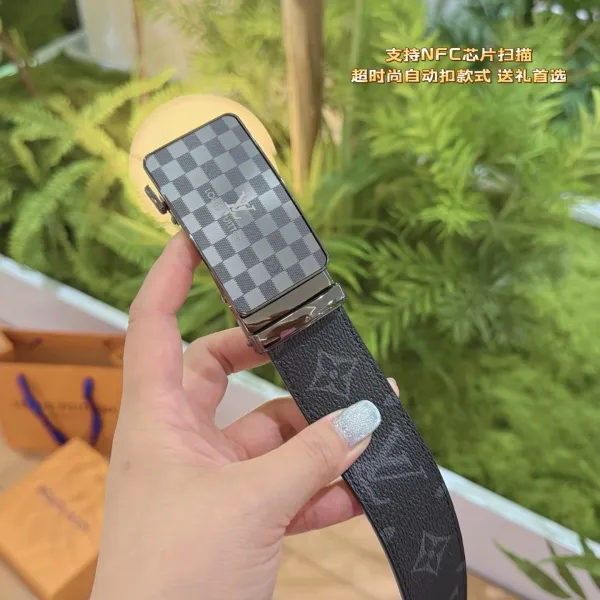 Louis Vuitton Damier Graphite Automatic Buckle Belt Black - 54