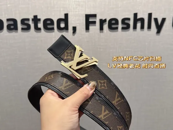 Louis Vuitton LV Initiales Belt Gray Monogram Leather Belt - 3