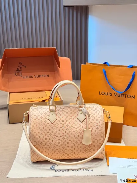 Louis Vuitton Speedy 25 Monogram Rose Clair Handbag Boston Bag - 1