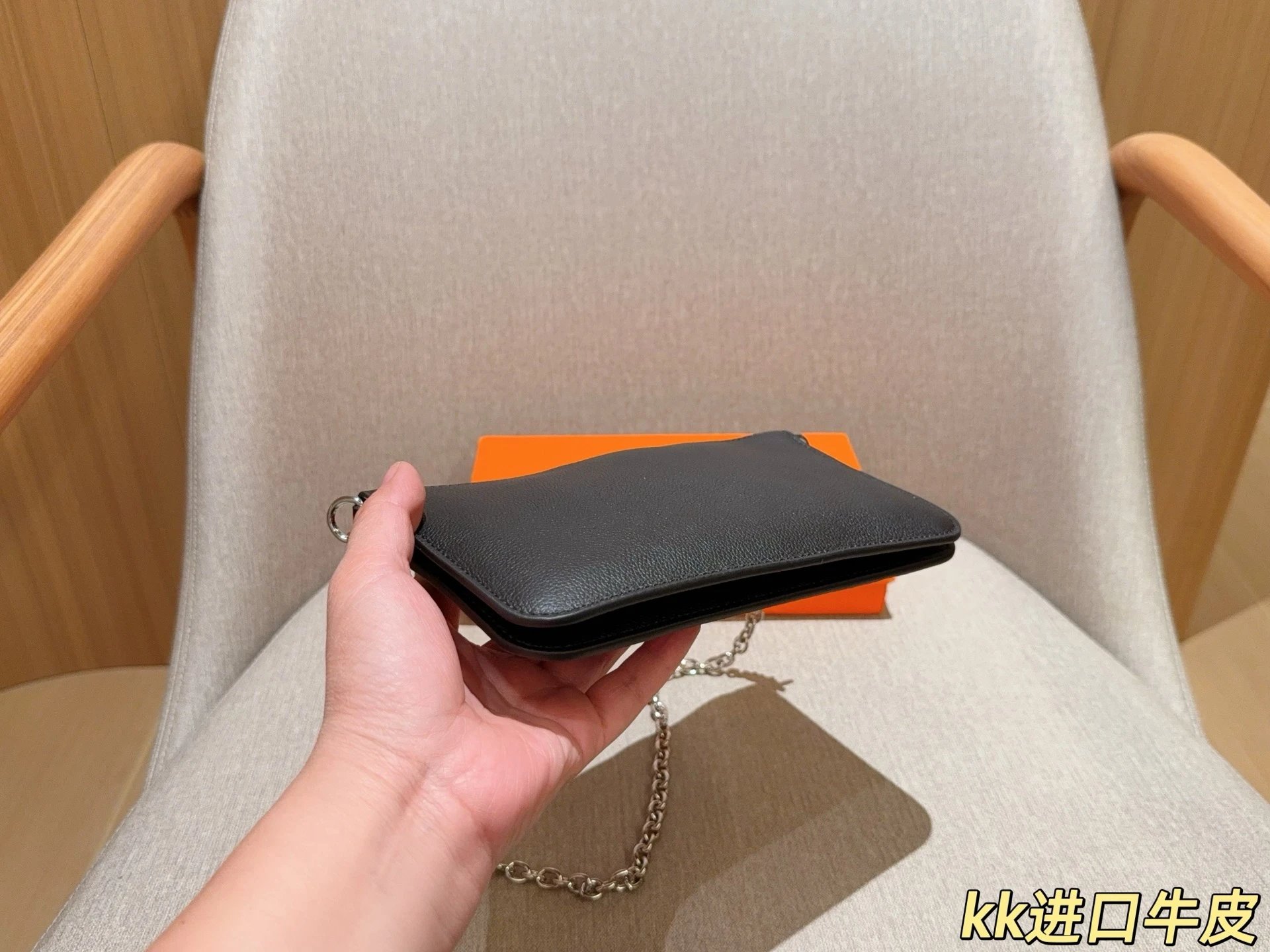 Hermès Mini Évelyne Chain Wallet in White Taurillon Leather Clutches - 25