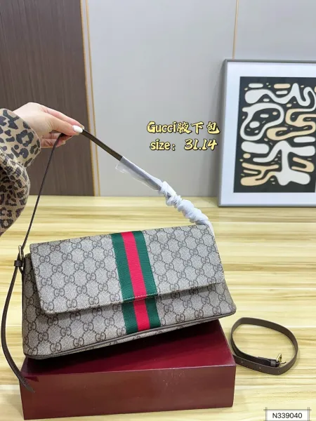 Gucci GG Marmont Mini Shoulder Bag Dark Gray Monogram Canvas - 4