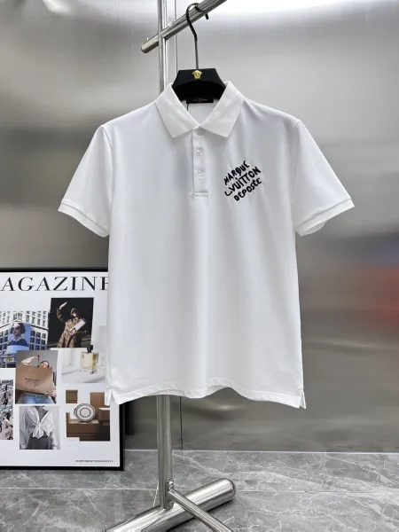 Maison Margiela x Louis Vuitton 'Marque LVUITTON Dépostc' White Polo Tops Polo - 1