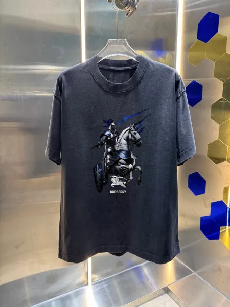 Burberry Knight Print Washed Black T-Shirt - 1