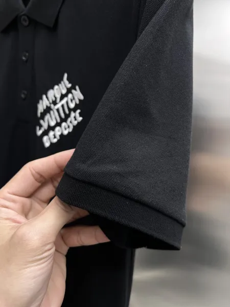 Louis Vuitton Marque L.VUITTON Déposé Polo Black Polo Shirt - 21