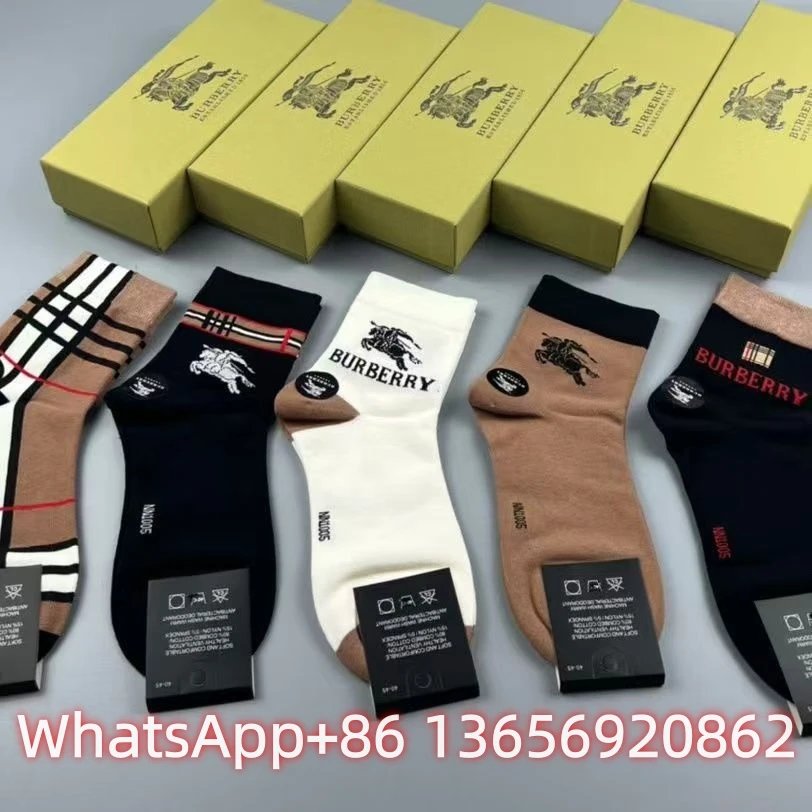 Burberry Socks Logo Crew — B 7(5 Double-1 box)
