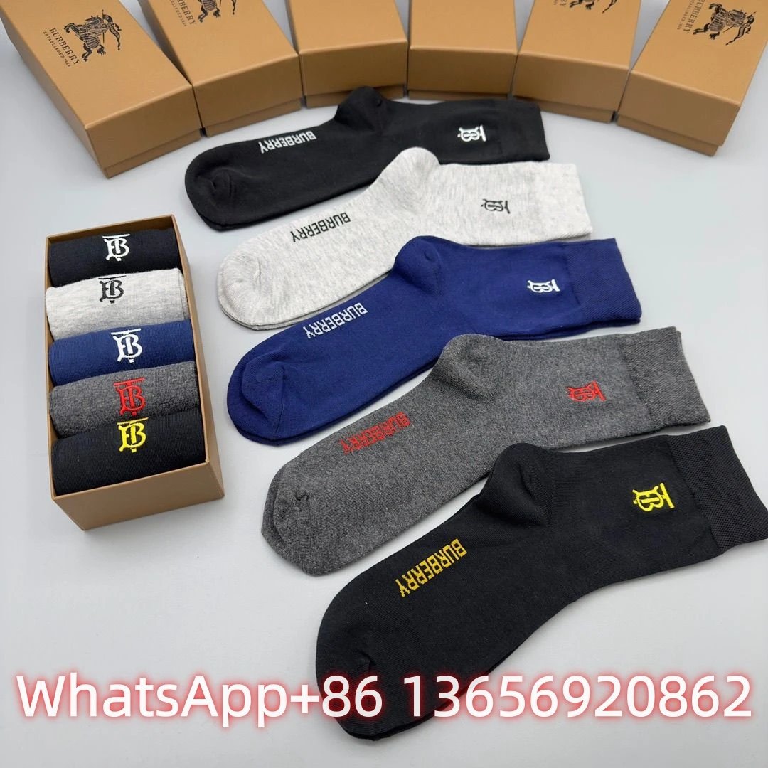 Burberry Socks Logo Crew — B 3(5 Double-1 box)