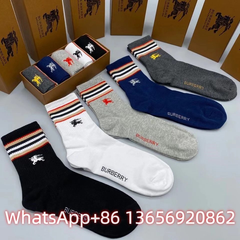 Burberry Socks Logo Crew — B 5(5 Double-1 box)