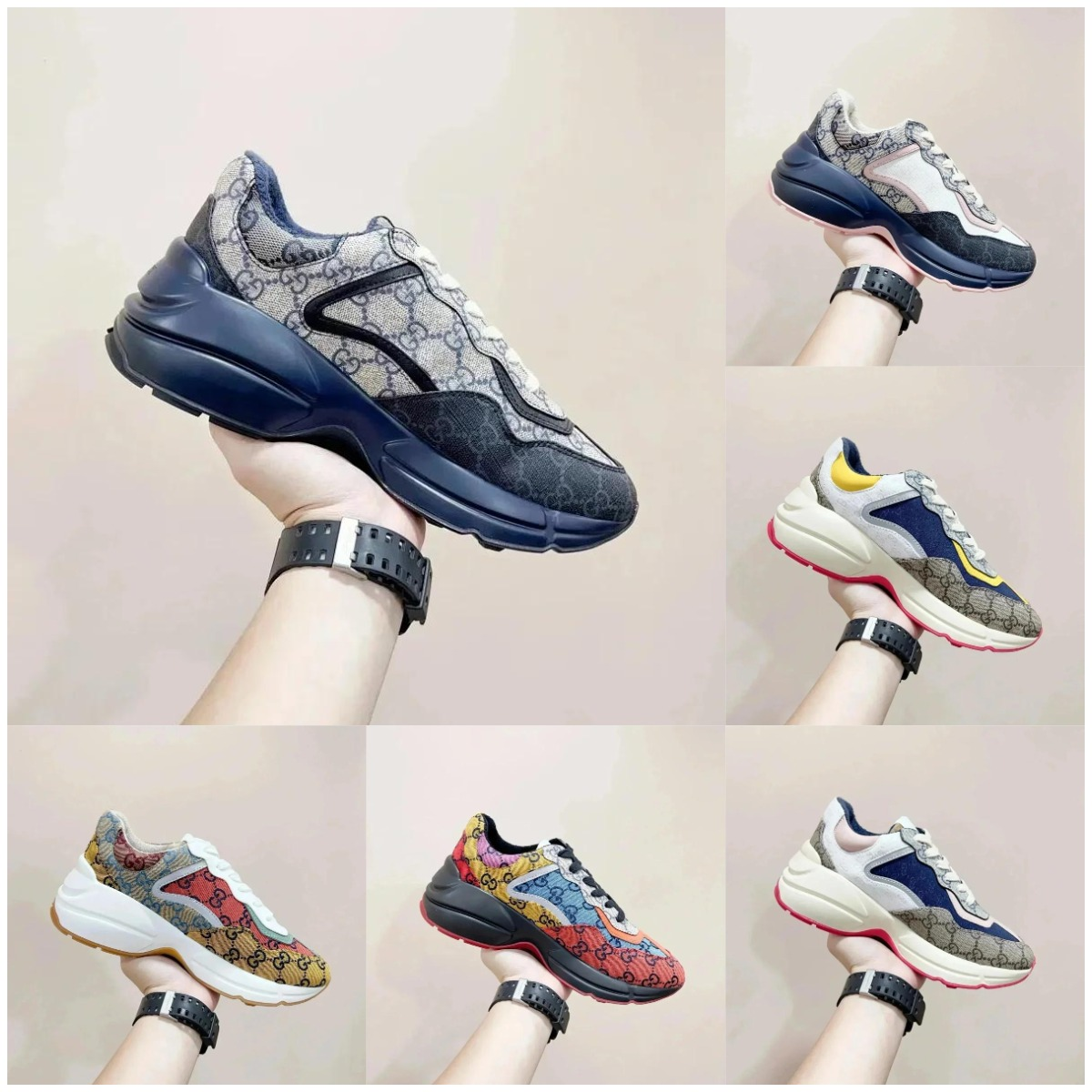 Gucci Style Sneakers Multi Col