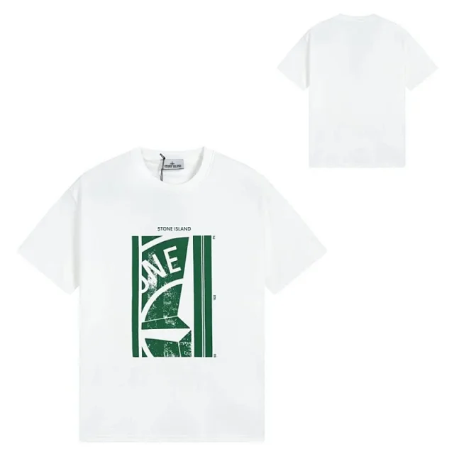 Stone Island T-Shirts Short-Sleeve Graphic Logo Print product detail image 11