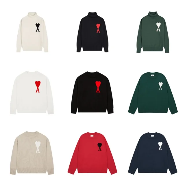 AMI Paris Knitwear de Coeur crewneck sweater product detail image 4