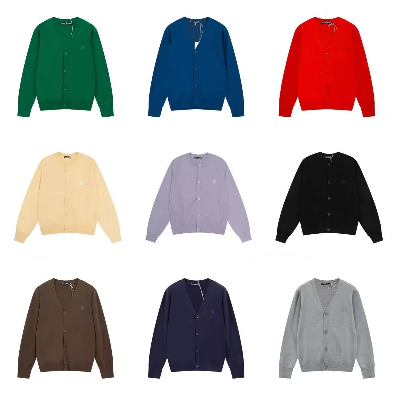 Acne Studios Color Block Cardigan Sweaters