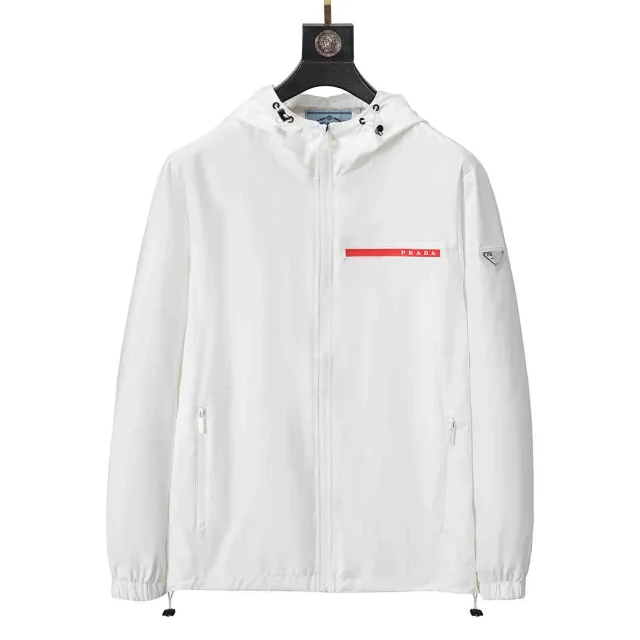 Prada Jackets Hooded zip-up windbreaker jacket product detail image 3