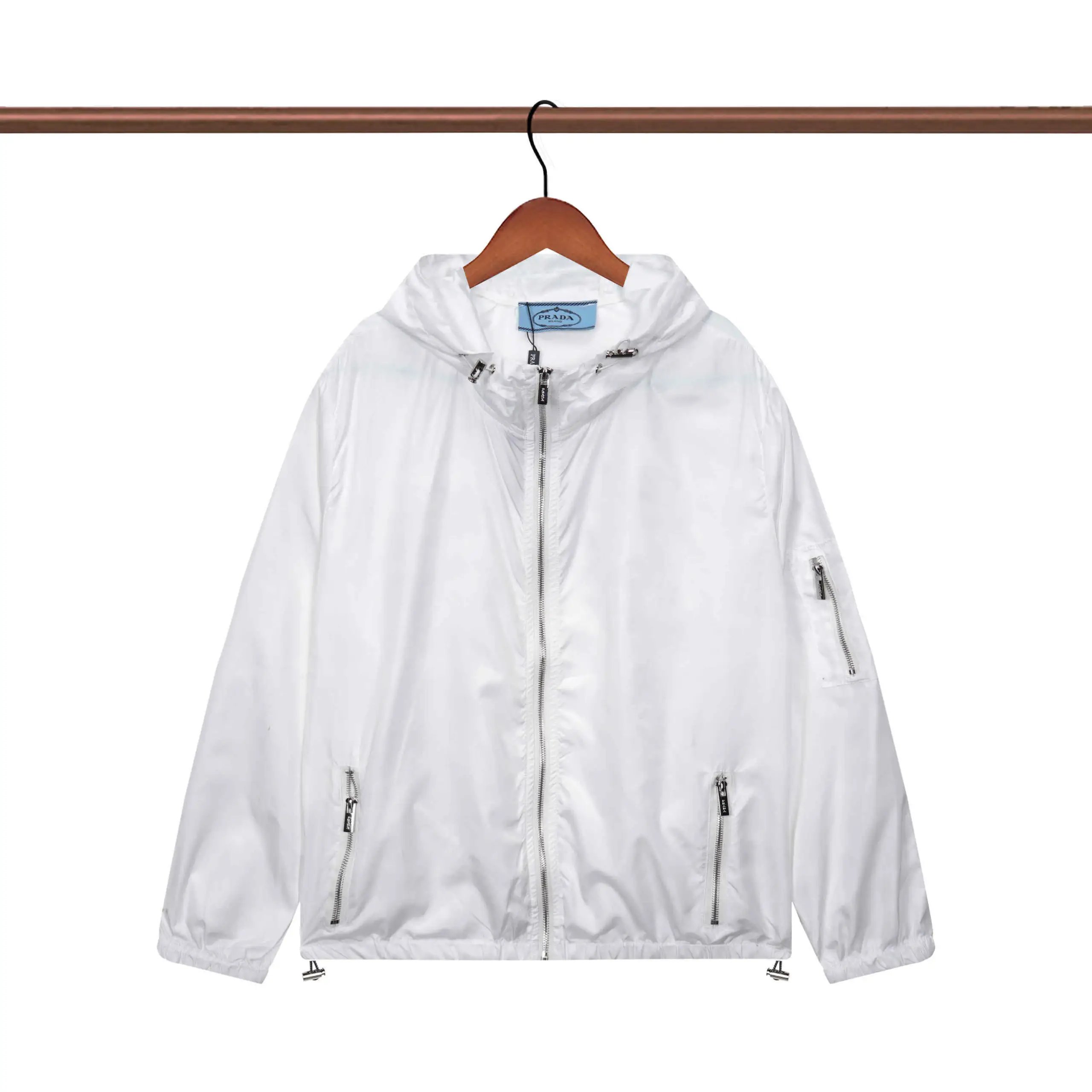 Prada Jackets Hooded zip-up windbreaker jacket — 26