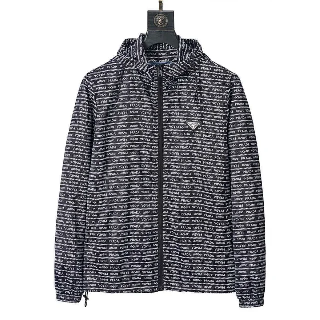 Prada Jackets Hooded zip-up windbreaker jacket product detail image 6