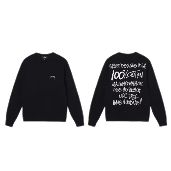 Stüssy 100% Cotton Wash Care Sweater Beige - 11