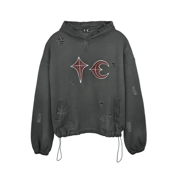 Design Puffer Jacket with Embroidered 'Thug Club' Motif Black Leather-Effect Outerwear - 6