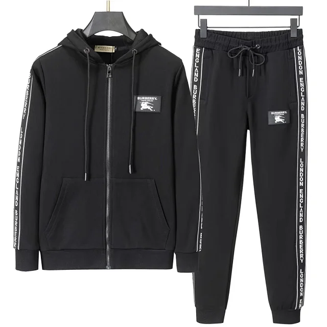 Burberry Tracksuits Zip-up hooded tracksuit with check trim product detail image 12