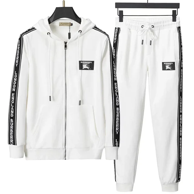 Burberry Tracksuits Zip-up hooded tracksuit with check trim product detail image 13