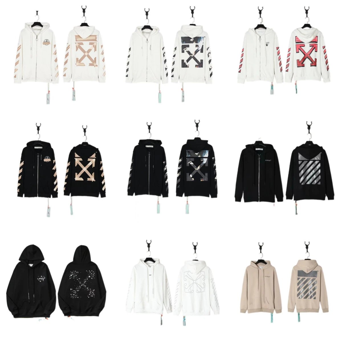 Off-White Zip-Up Hoodie Collection