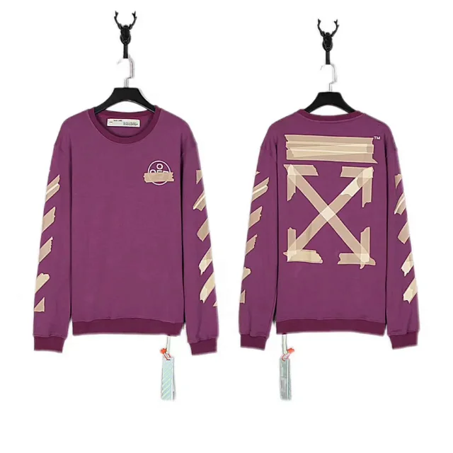 Off-White Hoodies & Sweatshirts Crewneck sweatshirt with Arrow graphic and striped sleeves product detail image 10