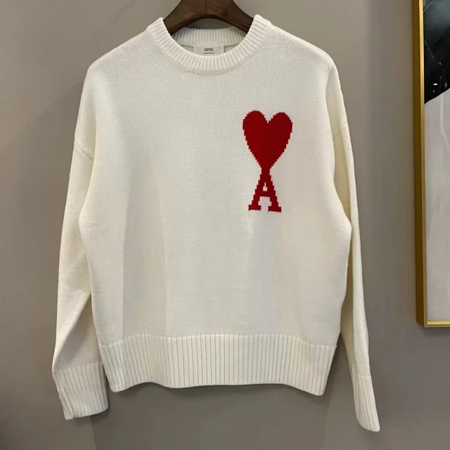 AMI Paris Knitwear de Coeur crewneck sweater product detail image 8