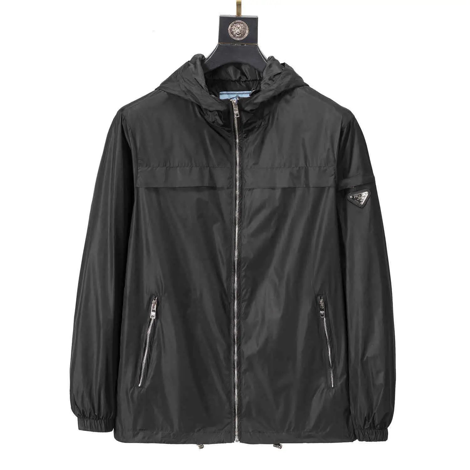 Prada Jackets Hooded zip-up windbreaker jacket — 13