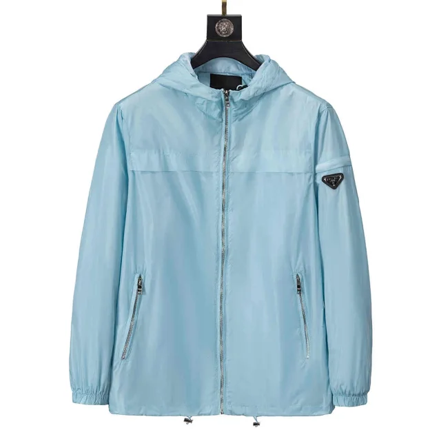 Prada Jackets Hooded zip-up windbreaker jacket product detail image 9