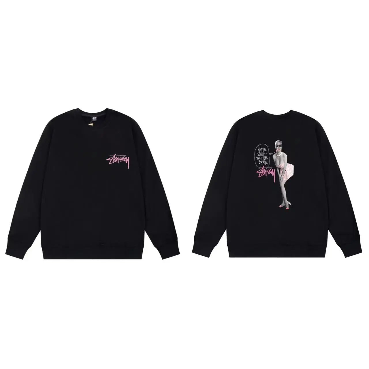 Stüssy Modern Age Crewneck Black Hoodie - 12