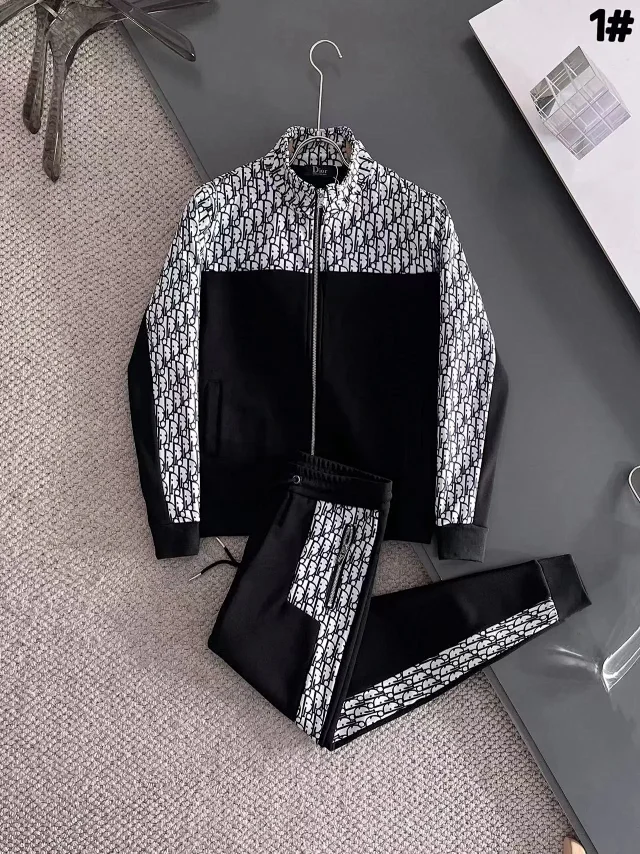 Dior Tracksuits Oblique logo-print zip track jacket and joggers product detail image 13