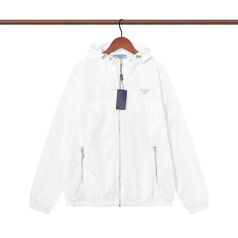 Prada Jackets Hooded zip-up windbreaker jacket — 31