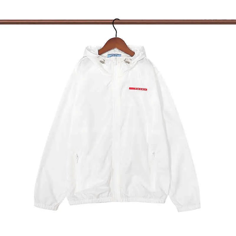 Prada Jackets Hooded zip-up windbreaker jacket — 32