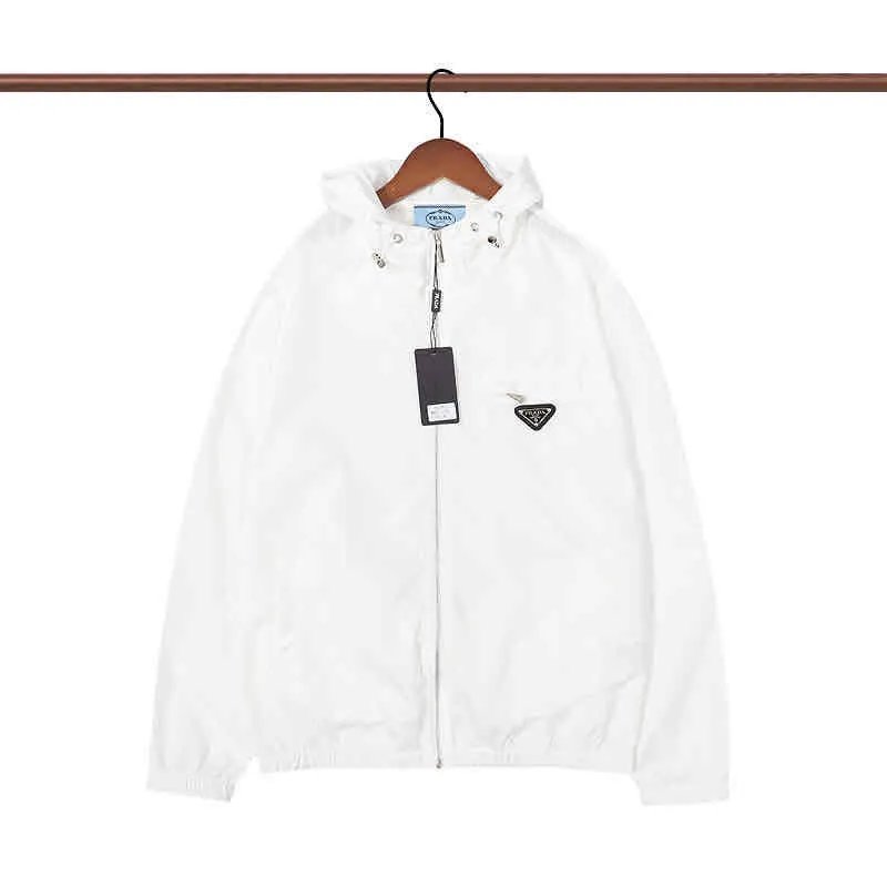 Prada Jackets Hooded zip-up windbreaker jacket — 36