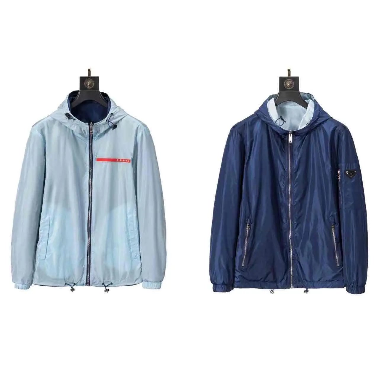 Prada Jackets Hooded zip-up windbreaker jacket — 8