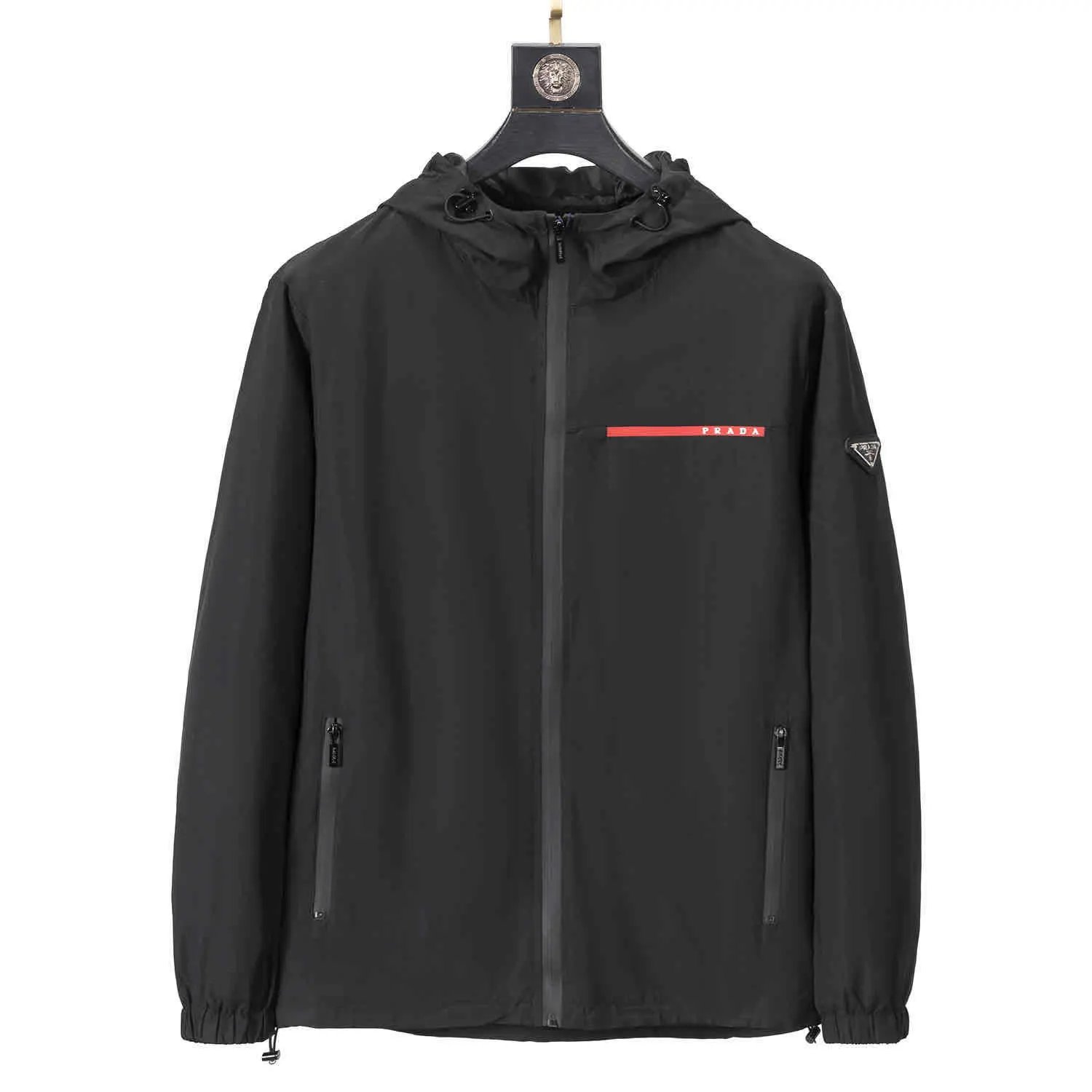 Prada Jackets Hooded zip-up windbreaker jacket — 16