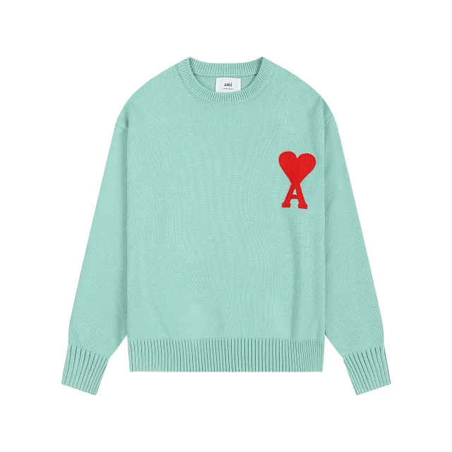 AMI Paris Knitwear de Coeur crewneck sweater product detail image 18