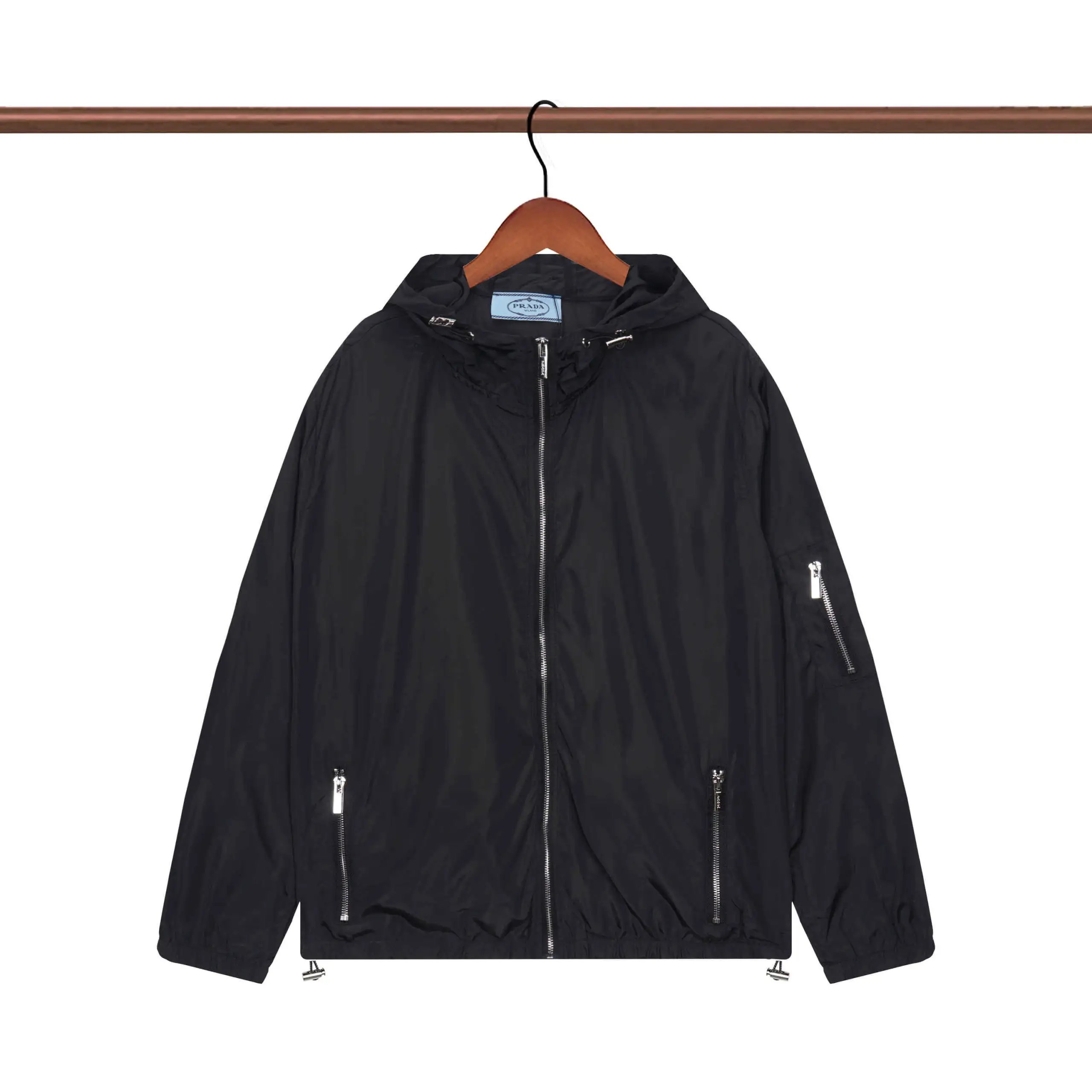 Prada Jackets Hooded zip-up windbreaker jacket — 27