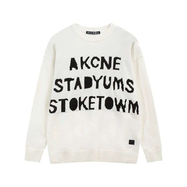 Acne Studios Knitwear AC30 V-neck button-front face-patch cardigan product detail image 11