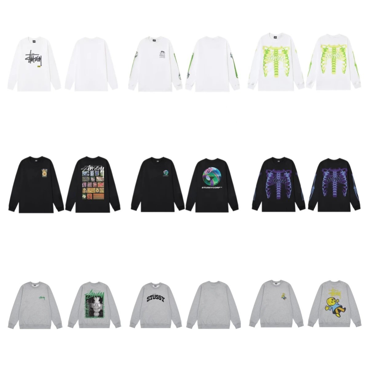 Stussy White Long Sl