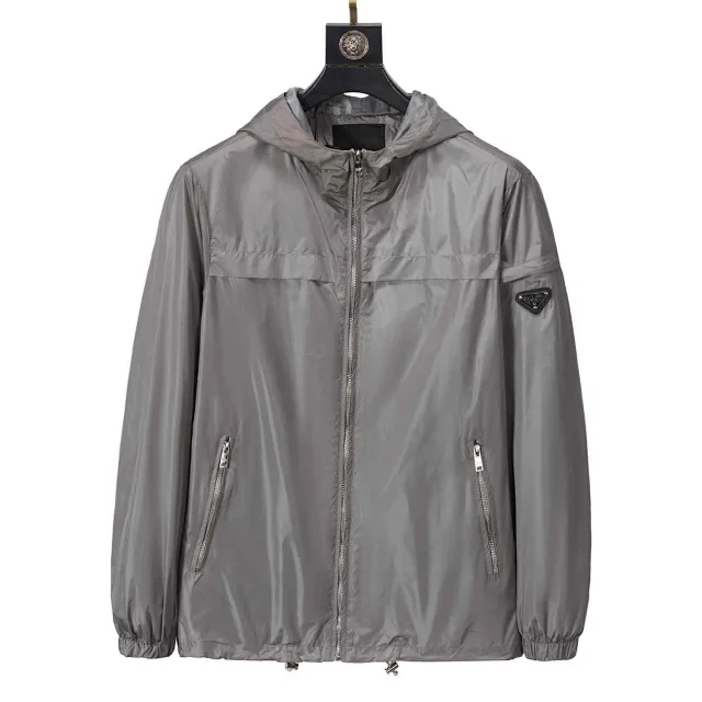 Prada Jackets Hooded zip-up windbreaker jacket product detail image 10