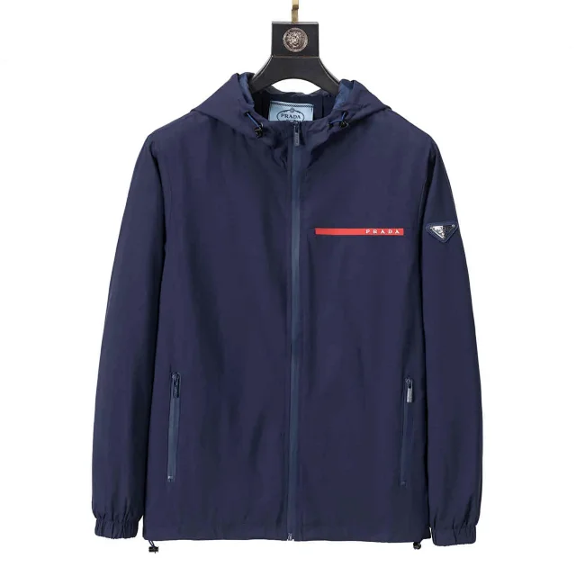 Prada Jackets Hooded zip-up windbreaker jacket product detail image 5