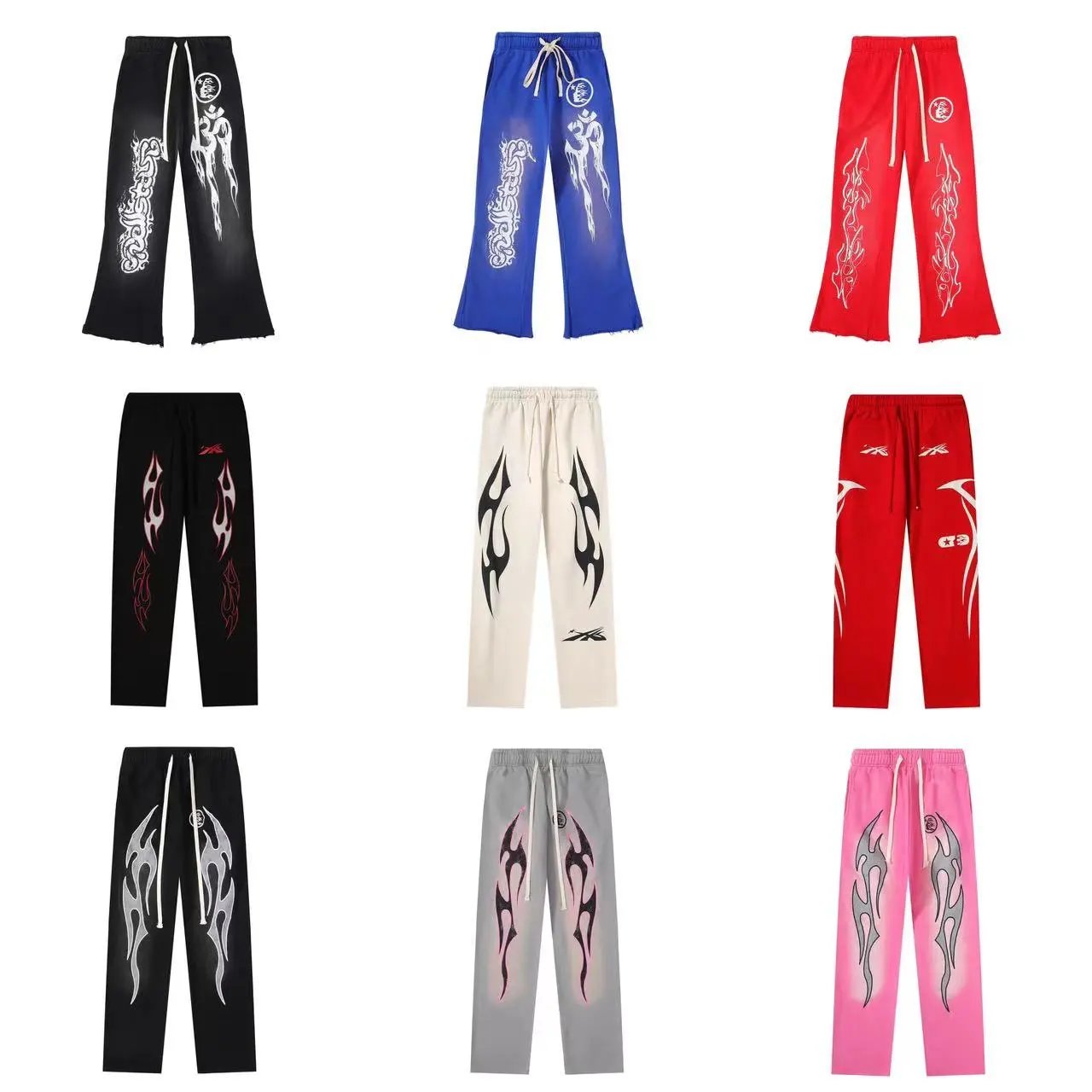 Hellstar printed lace-up knitted track pants
