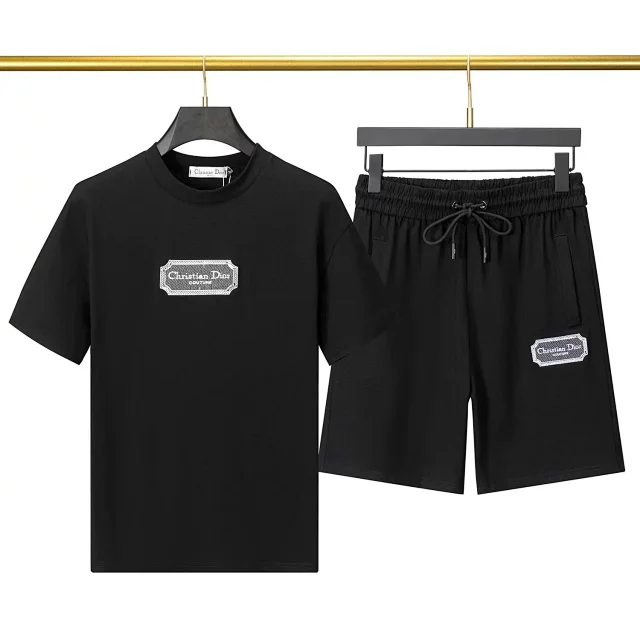 Dior Matching Sets Oblique jacquard short-sleeve T-shirt and drawstring shorts set product detail image 10