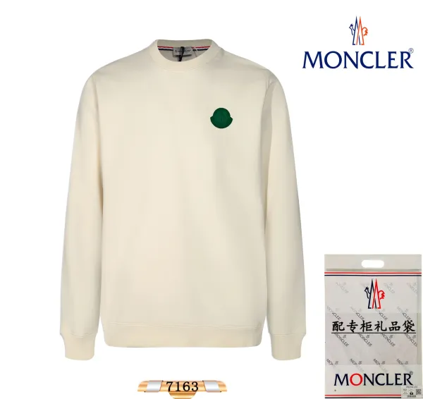 Moncler Spray Paint Logo Black Crewneck Sweatshirt - 12