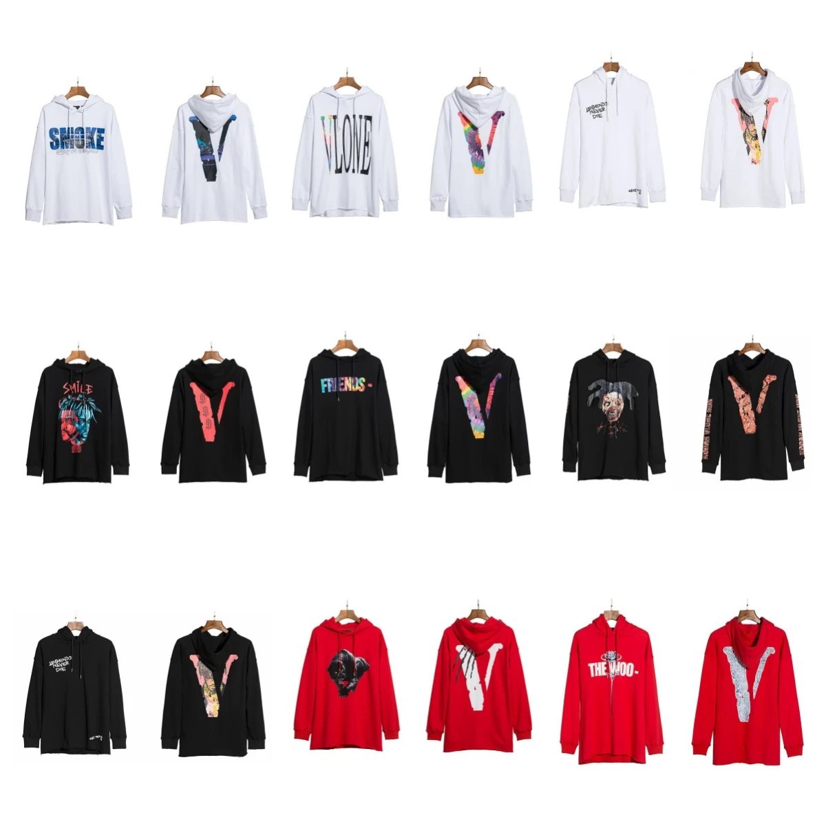 Vlone White Hoodie with V Logo